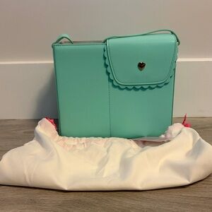 Kate Gabrielle Ella Bag, cup holder purse made of faux leather, mint